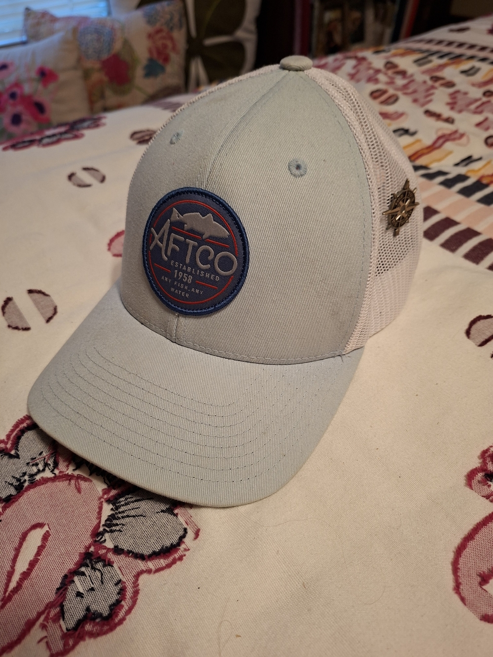 AFTCO Men’s Light Blue Mesh Back Trucker Hat